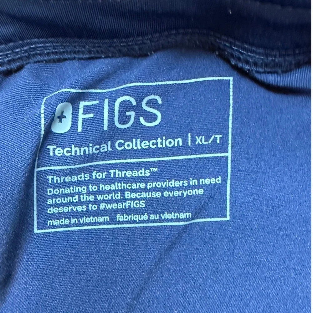 FIGS Zamora Jogger Scrub Pants Mens XL Tall Navy Blue Technical Collection XL/T